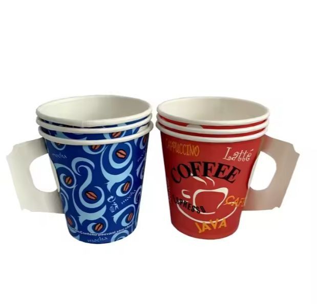 7oz Handle Single Hot Paper Cup Supply Custom Logo