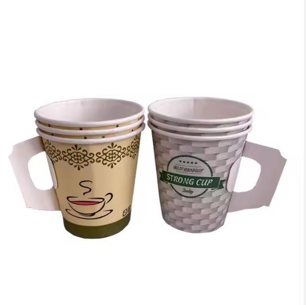 7oz Handle Single Hot Paper Cup Supply Custom Logo