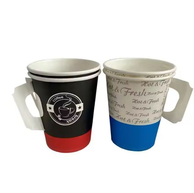 7oz Handle Single Hot Paper Cup Supply Custom Logo